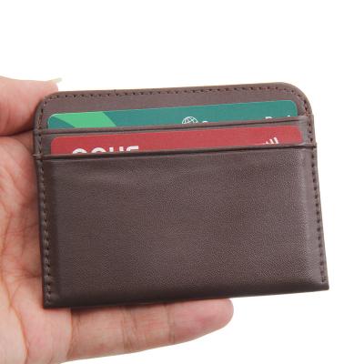 China Fashion Customized Leather Card Holder RFID Blocking Credit Card Holder Men Gift Leather Card Holder for sale