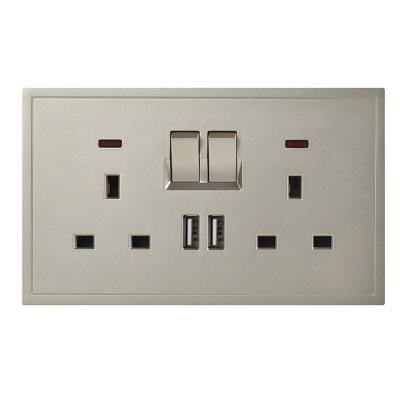 China UK Newcomer Simple Design Modern Hotel Standard Surface Bronze Or Red Copper+Phosphor Home Switches Socket And Wall Power Sockets for sale