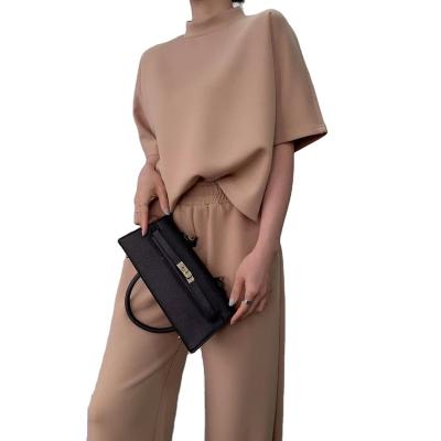 China Breathable Wholesale Womens Springs Clothing Wide Leg Pants Skirt Two Piece Pants Sets for sale