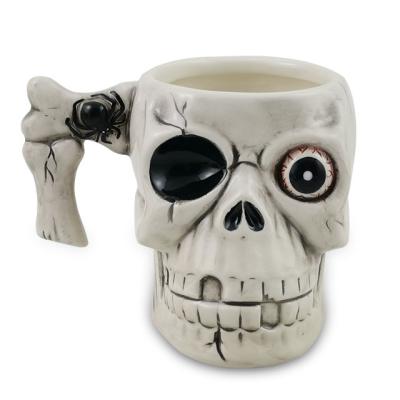 China Viable 3d Cup Halloween Handpainting Halloween Shape Mug Dolomite 3D Ceramic Coffee Mug for sale