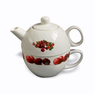 China Viable Wholesale Tea For One Teapot Stoneware Ceramic Teapot With Cup for sale