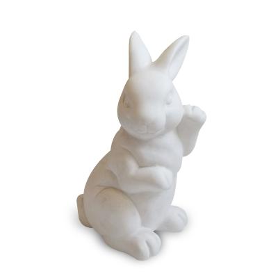 China Home Decoration Ceramic Easter Bunny Figurine Europe White Porcelain Easter Bunny Decoration for sale