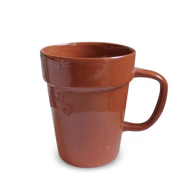 China Sustainable Hot Sale Terracotta Mug Good Quality Stoneware Milk Mug With Handle Wholesale Terracotta Coffee Mug for sale