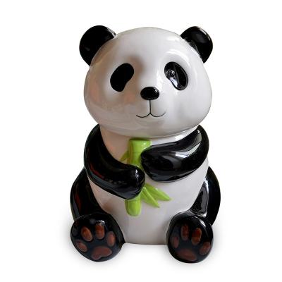 China Panda Cookie Jar Dolomite Biscuit Microwavable Ceramic Jar Storage Hand Painted Ceramic Jar for sale