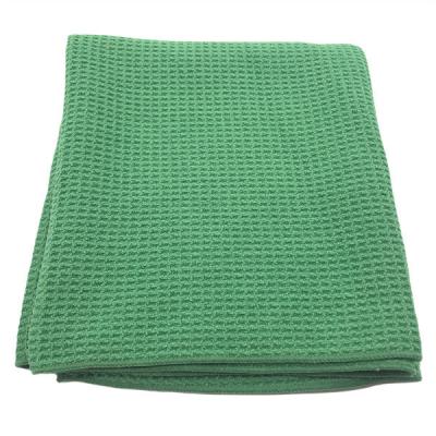 China Good High Quality And Clean Car Microfaser Cleaning Cloth Microfiber Weave Waffle Green Color Microfiber Cleaning Cloth Towel Good for sale