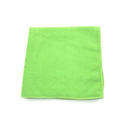 China 40x40cm Microfiber Cloth 250gsm Towel Viable Home Clean Microfiber Cleaning Cloth Green Color Microfiber Cloth for sale