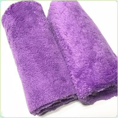 China Purple Fluffy Soft Microfiber Cleaning Cloth Long Microfiber Washing Station Towel Cloth 40x40cm Microfiber Pile Microfiber Towel for sale