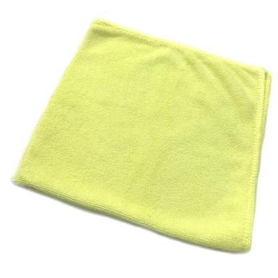 China Yellow Color 40x40cm Viable Weft Microfiber Cloth 260gsm Absorbent Microfiber Cloth for sale