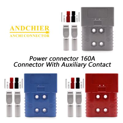 China Power supply.  Electric vehicles.  Material handling equipment.  Rechargeable battery applications.  Power distribution equipment.  Industrial equipment. SBE series SBE160A150CV 2Pin Forklift Bettery Connector Anderson style Battery Charging Plug with Auxiliary Contact for sale