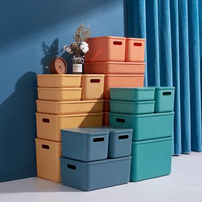 China Modern 5 PCS Plastic Storage Boxes Set Desk Toy Cosmetic Storage Box With Lid Tableware Household Organizer Box for sale