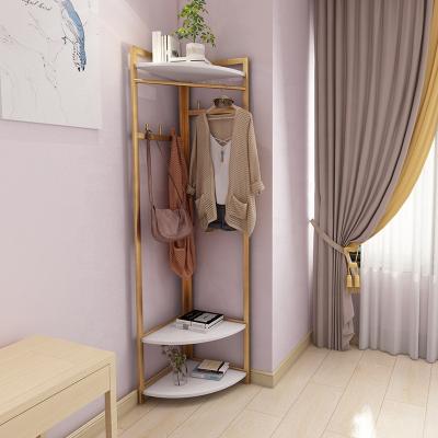 China Creative Nordic Modern Corner Rack Hanger Floor Bedroom Rack Hat Coat Coat Coat Wooden Clothes Rack Household Shelf for sale