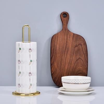 China Metal Kitchen Paper Towel Rack Toilet Paper Holder Rack Stand Upright Standing Kitchen Storage Roll Paper Holder Dining Table for sale