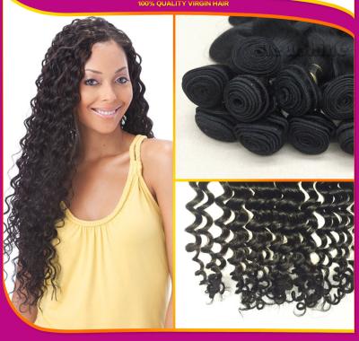 China Free Shipping Natural Black 10A Grades 100% Virgin Indian Hair Deep Wave With 4*4inch Lace Closures 10inch-30inches for sale