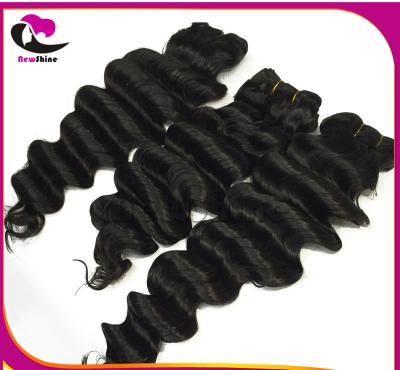 China Free Shipping Natural Black 10A Grades 100% Virgin Indian Hair Big Loose Wave With 4*4inch Lace Closures 10inch-30inches for sale