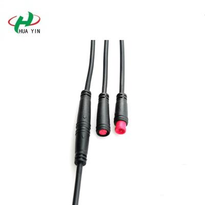 China Mini waterproof 2pin sensor m6 connector electric bicycle battery M6 2pin cable wire waterproof connector for sale