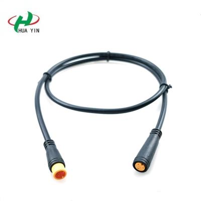 China M8 3 Pin Waterproof Cable Connector Electric Ebike Motor Bicycle Extension Cable Female To Male Ebike Cable For Mid Drive Motor for sale