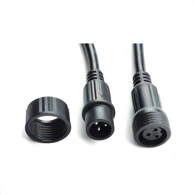 China Outdoor LED Power Lighting 3Pin Plug Waterproof Cable Waterproof Molding Connector for sale