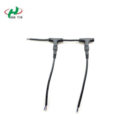 China Power Led Lighting 2pin T Type Connector Waterproof Electrical Cable for sale