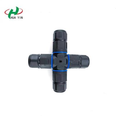 China IP68 Waterproof Power Connector 4 Pin Electrical Terminal Adapter Wire Connector Cross Straight For Outdoor Lighting Connectors for sale