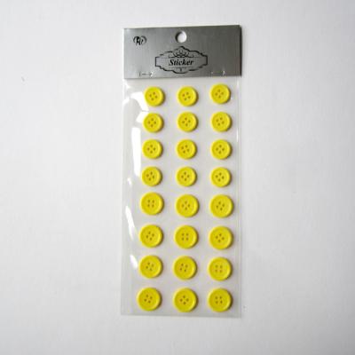 China Sustainable PVC Custom Self Adhesive Four Holes Button Sticker for sale