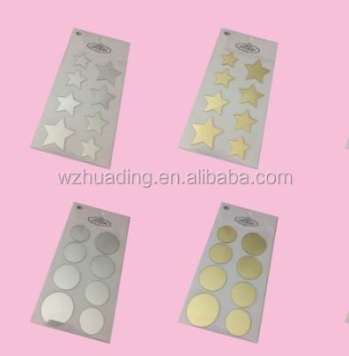 China Various Decorative Sticker Shapes Safety Letter Gold Silver Aluminum Foil Die Cut Stickers for sale