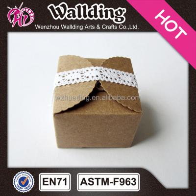 China Small Square Handmade Gift Box Kraft Paper Candy Box for sale