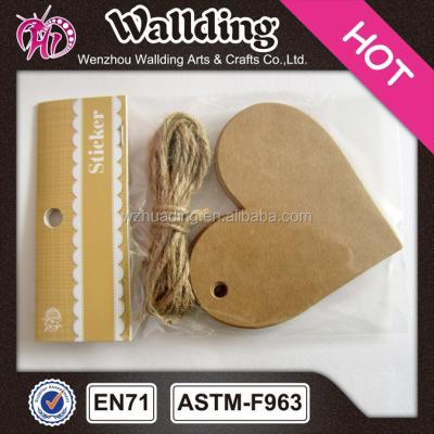 China Kraft Kraft Paper Hang Tag with Carnation and Hemp Rope for sale