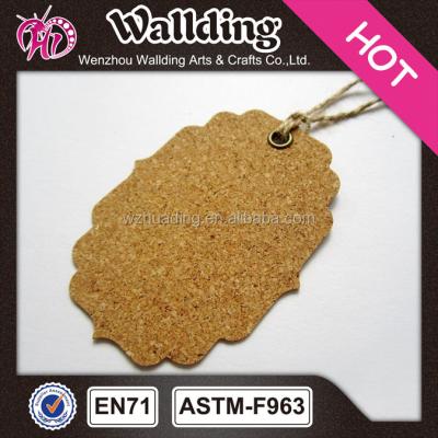 China Sustainable Custom Cork Wood Clothing And Jeans Swing Hang Tag Factory Direct for sale