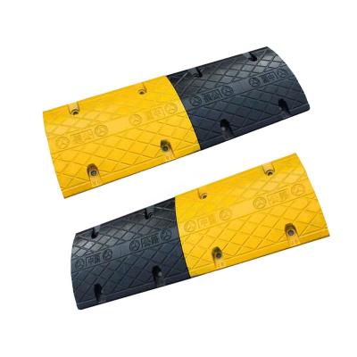 China Decelarate Speed ​​Car High Quality Truck Visibility Removable Yellow Black Rubber Speed ​​Bump For Car Parking for sale