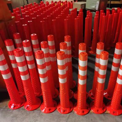 China Road Safe Barrier Manufacturer Reflective Flexible Flexible Post Designer Reflective Flexible Flexible Post Warning Barrier Road Equipment Manufacturer Orange Flexible Traffic Post for sale