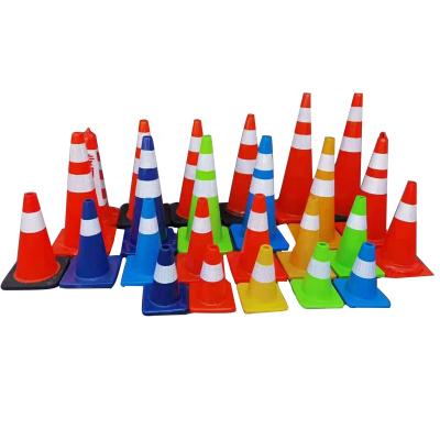 China Colorful Reflective Pavement Safety Road Cone PVC High Traffic Cones Road Safety For Construction for sale