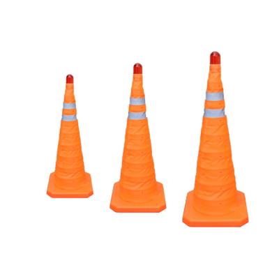 China High Visible Collapsible Collapsible Traffic Cone Safety Reflective Oxford Cone ABS Base Cone Oxford Traffic Cones for sale