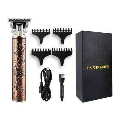 China Hotel USB Directly Connect Trimmer Cordless Rechargeable Men Hair Trimmer Cordless Rechargeable T-Blade Plum Blossom Plum Blossom Charging Tower Almost Bald Trimmer for sale