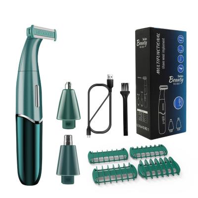 China Outdoor Women Rechargeable Electric Hair Shaver For Body LCD Display Nose Hair Waterproof Cordless Shaver for sale