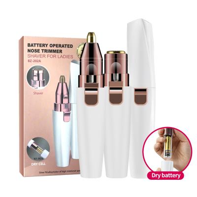 China China Manufacturer Hot Sales AAA Single Blade Battery Operated 2 in 1 Mini Electric Lady Hair Eyebrow Trimmer Facial Razor for sale