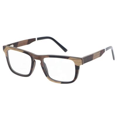 China For Men Women New Handmade Vintage Square Reading Glass Big Glasses Optical Frame Wooden Eyeglasses for sale