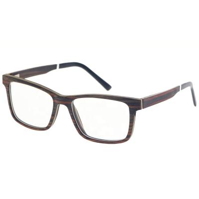 China For Reading Glasses Customized Retro Matte Black Square Wooden Men Optical Frame Eyeglasses for sale