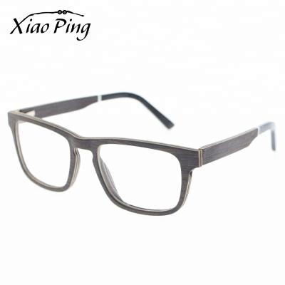 China For Custom Printing Glass Frame Men Eyewear Fashion Logo Lamination Wood Optical Reading Glasses for sale