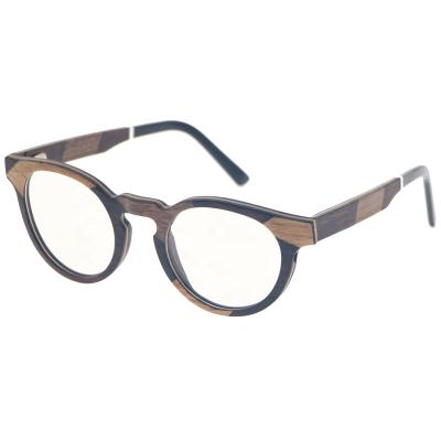 China For Eco Friendly Fashionable Customized Optical Round Glasses Wooden Frames Reading Glasses for sale