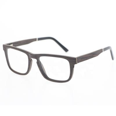 China High Quality Handmade Black Wooden Square Retro Reading Glass Men Eyeglasses Frames for sale