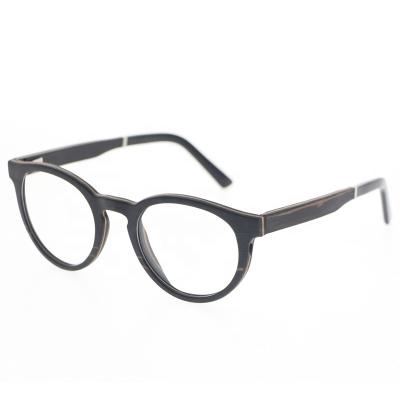 China For Reading Glasses Retro MOQ Round Wooden Eye Optical Glass No Frames For Women Men for sale