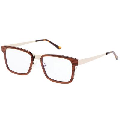 China For Blue Light Retro Metal Reading Glasses Custom Anti Wood Women Men Blocking Reading Glasses for sale