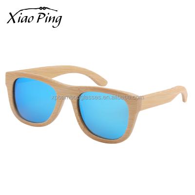 China Fashion Sunglasses Store Custom Wholesale Fashion Blue Mirror Polarized Bamboo Sunglasses for sale