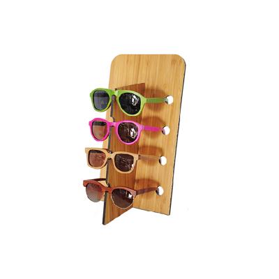 China Sunglasses Display Storage Bamboo Wooden Sunglasses Glasses Rack Display Rack for sale