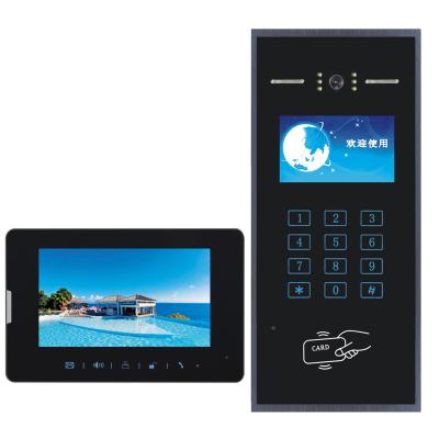 China Built-in camera/siren Aoshuotian 7 inch wifi multi touch screen apartment video door phone building audio video intercom for apartments for sale