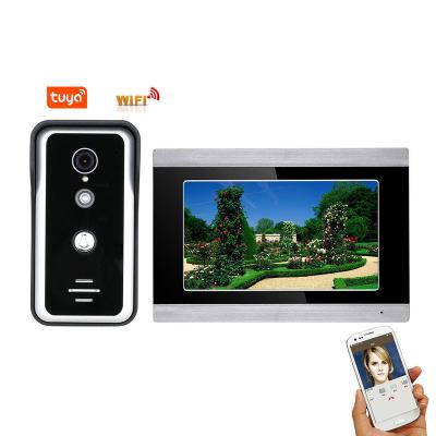 China TUYA Metal 4 Wire WIFI Video Video Door Phone System Home Intercom Intercom With 7 Inch AHD 1080P Touch Screen Display Doorbell for sale