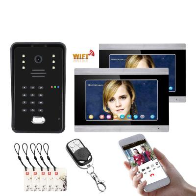 China TUYA WIFI RFID Video Video Door Phone System Home Intercom Intercom With 7 Inch Support Outdoor 2 APP Monitor Unlocking, Recordin 200*140*19mm for sale