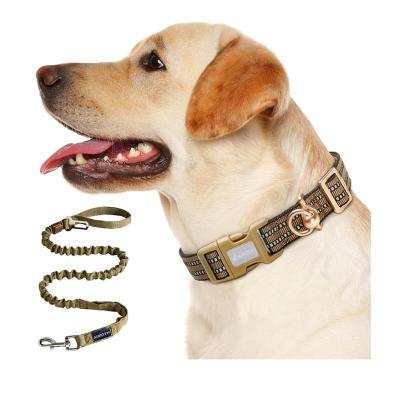 China Thoughtful Popular Design Tactical Dog Collar With Heavy Duty Dog Leash Adjustable Dog Collar And Leash Set for sale