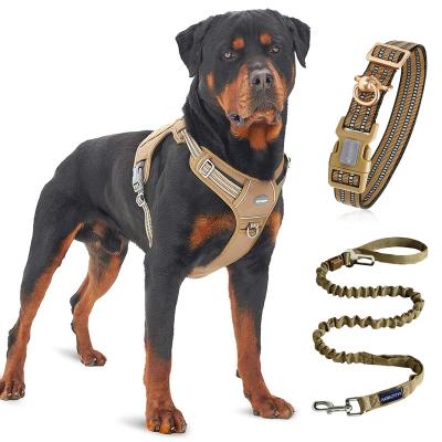 China Thoughtful Popular Goods Nylon Dog Harness Set Collar With Airtag Thoughtful Adjustable Dog Harness Collar And Leash Set for sale