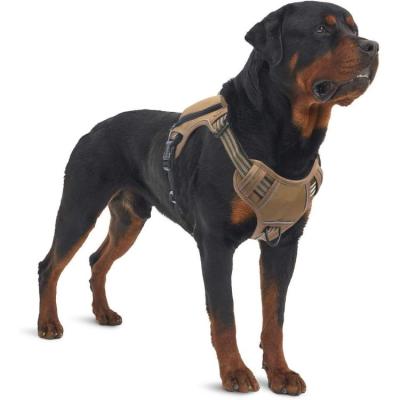 China Reflective Custom Design Nylon Adjustable Tactical Dog Harness Vest Breathable Reflective Pet Harness With Pouch for sale